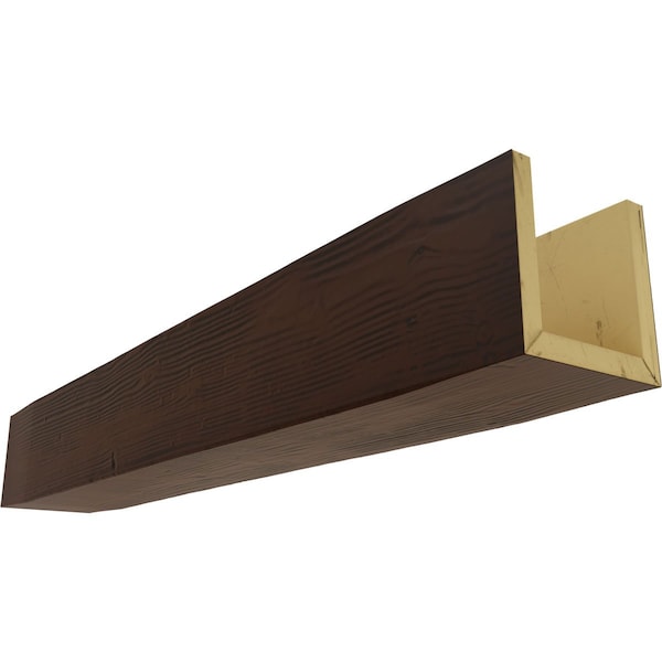 Ekena Millwork 3-Sided (U-beam) Sandblasted Endurathane Faux Wood Ceiling Beam, Premium Hickory, 6"W x 8"H x 8'L BMSD3C0060X080X096ZH - main